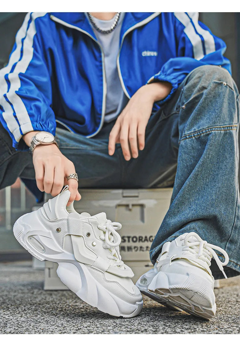 Shoes Men High Quality Platform Sneaker Fashion High-top Leather Sports Men 2026 Thick-soled Casual Shoes Zapatillas Hombre