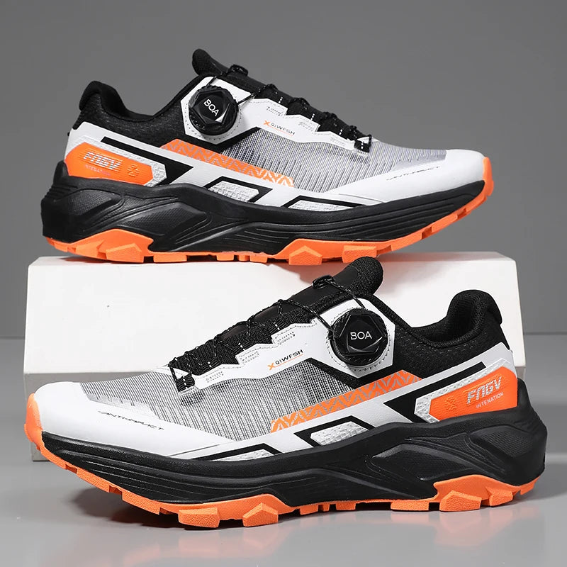 Shoes for Men 2025 New Men Sneakers Leather Waterproof Mountaineering Camping Hiking Shoes Thick Sole Comfortable Running Shoes