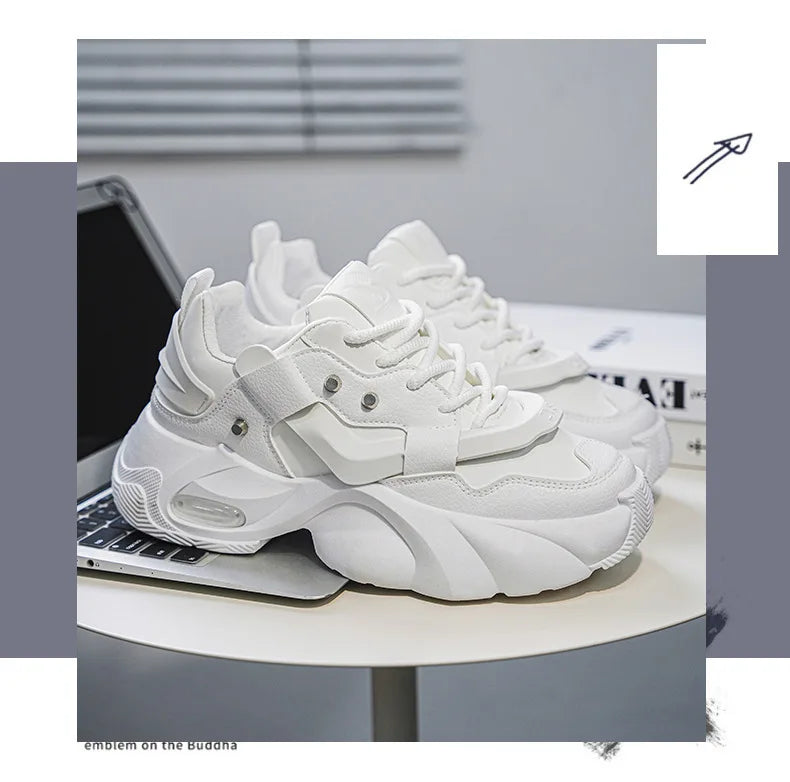 Shoes Men High Quality Platform Sneaker Fashion High-top Leather Sports Men 2026 Thick-soled Casual Shoes Zapatillas Hombre
