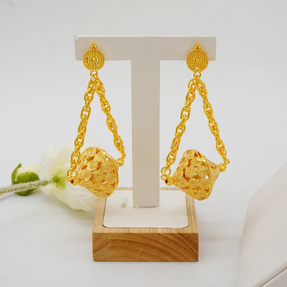 Dubai Jewelry Set Elegant Necklace Earrings Wedding Party Bridal Women&