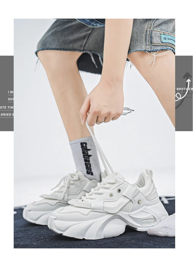 Shoes Men High Quality Platform Sneaker Fashion High-top Leather Sports Men 2026 Thick-soled Casual Shoes Zapatillas Hombre