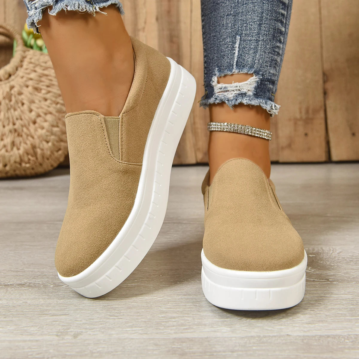 Shoes for Women Spring Leisure Sneakers New Womens Lazy Footwear Lightweight Thick Sole Platform Women Shoes Size 36-43