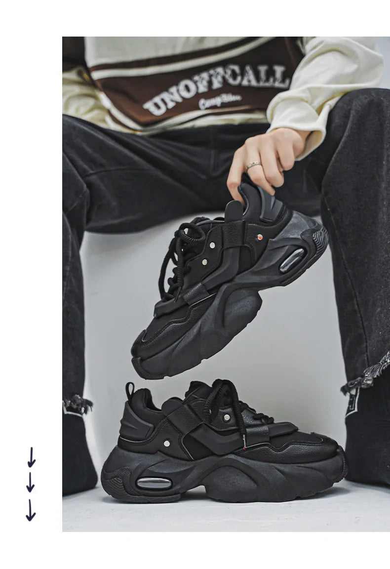Shoes Men High Quality Platform Sneaker Fashion High-top Leather Sports Men 2026 Thick-soled Casual Shoes Zapatillas Hombre