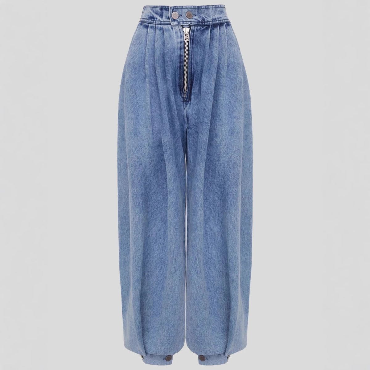 High waisted zipper leg tied jeans for women