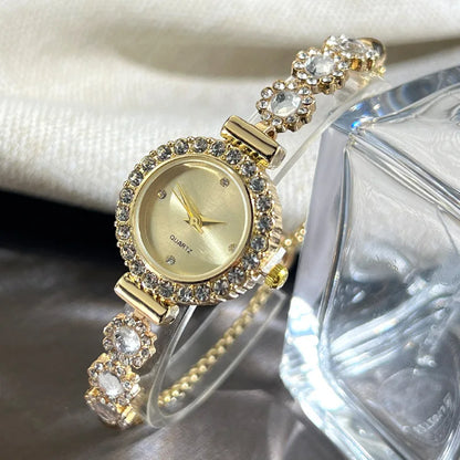 Jade Marrow Bracelet Watch Inlaid Diamond Light Luxury New Fashion Quartz Watch Pulling Diamond Women&