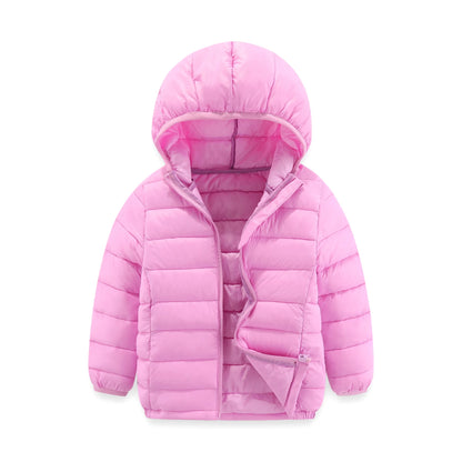 Children 4-12 years old down cotton jacket clothes for boys girls cotton padded clothes kids fleece hooded coats