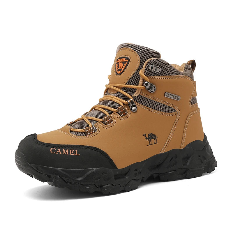 Outdoor Waterproof Hiking Shoes for Men Leather Walking Sneakers Anti-Slip Climbing Trekking Shoes Comfortable Man Work Boots