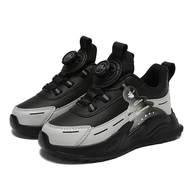 Fashion Children Shoes Boy Sneaker Non-slip School Casual Walking Shoes Leather Tennis Sport Shoes for Kids Girls 5 To 16 Years