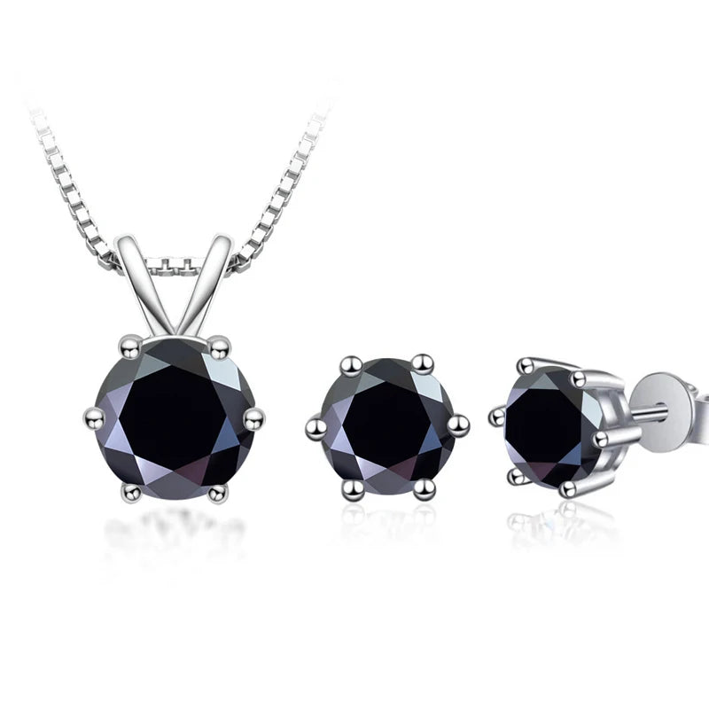 JoyceJelly 3CT Moissanite Jewelry Set with GRA Sterling Silver 925 Necklace Earrings Wedding Fine Jewerly Pass Dismond Tester