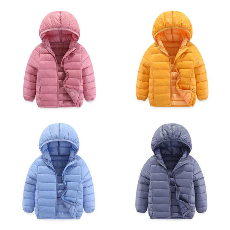 Children 4-12 years old down cotton jacket clothes for boys girls cotton padded clothes kids fleece hooded coats