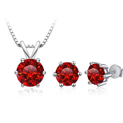 JoyceJelly 3CT Moissanite Jewelry Set with GRA Sterling Silver 925 Necklace Earrings Wedding Fine Jewerly Pass Dismond Tester
