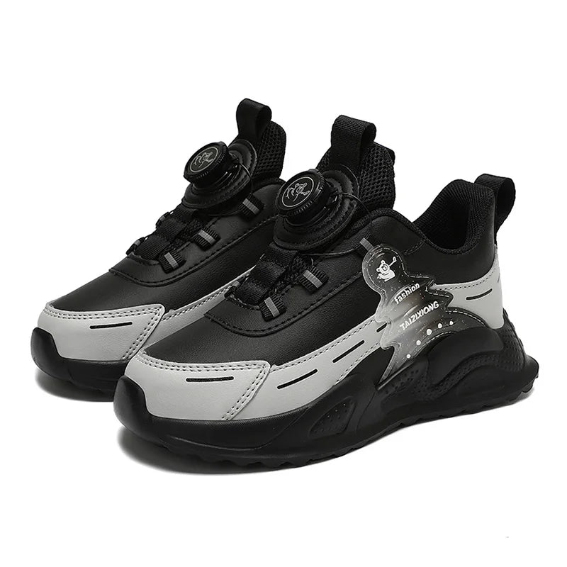 Fashion Children Shoes Boy Sneaker Non-slip School Casual Walking Shoes Leather Tennis Sport Shoes for Kids Girls 5 To 16 Years