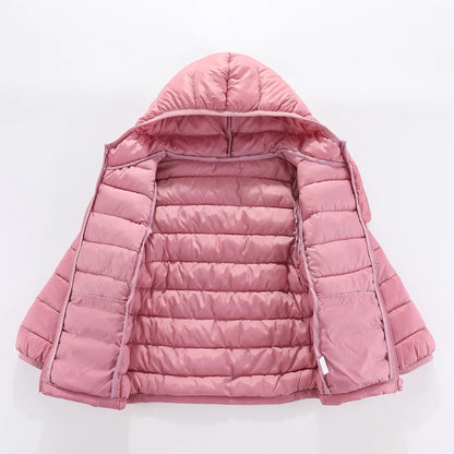 Children 4-12 years old down cotton jacket clothes for boys girls cotton padded clothes kids fleece hooded coats