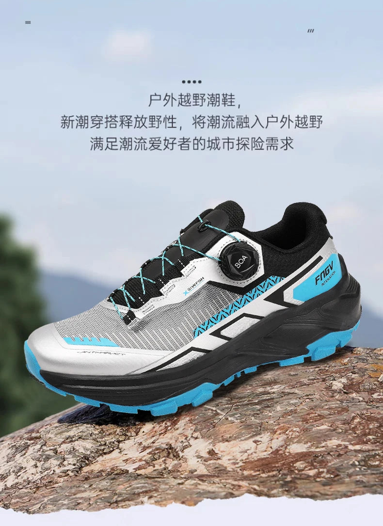 Shoes for Men 2025 New Men Sneakers Leather Waterproof Mountaineering Camping Hiking Shoes Thick Sole Comfortable Running Shoes