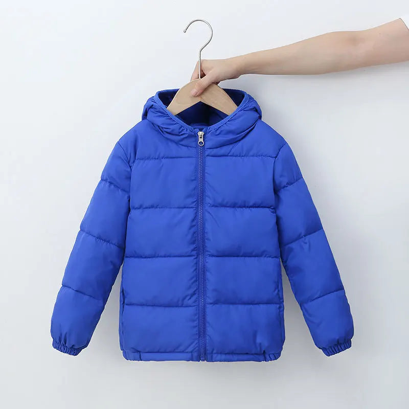 Children 4-12 years old down cotton jacket clothes for boys girls cotton padded clothes kids fleece hooded coats