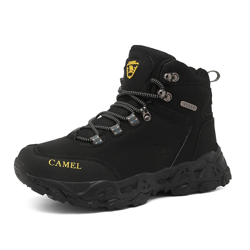 Outdoor Waterproof Hiking Shoes for Men Leather Walking Sneakers Anti-Slip Climbing Trekking Shoes Comfortable Man Work Boots