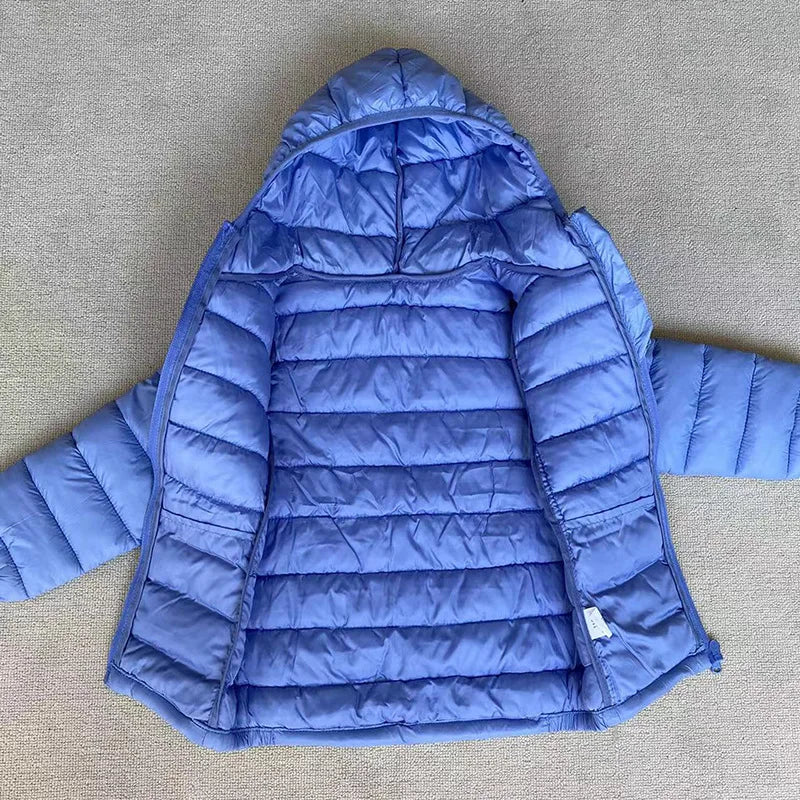 Children 4-12 years old down cotton jacket clothes for boys girls cotton padded clothes kids fleece hooded coats