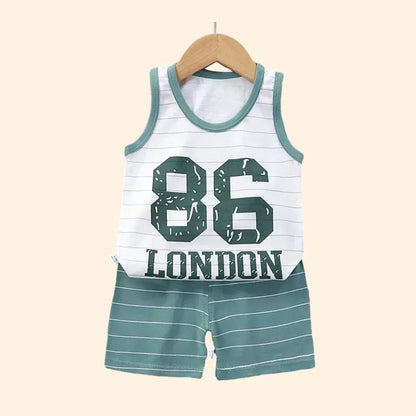 Children Sets Kids Clothes Boys Girls Vest Suit  Summer Children&