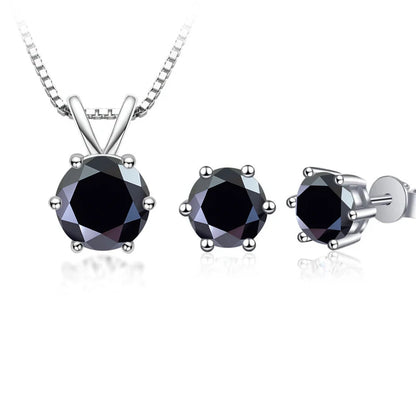 JoyceJelly 3CT Moissanite Jewelry Set with GRA Sterling Silver 925 Necklace Earrings Wedding Fine Jewerly Pass Dismond Tester