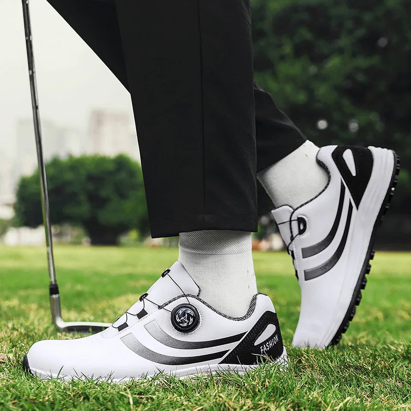 Golf Shoes for Men, Fashionable and Casual, Suitable for Outdoor Use, Breathable and Comfortable, With Anti-Slip Soles in White