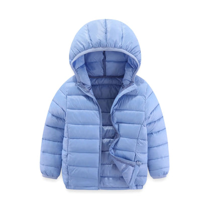 Children 4-12 years old down cotton jacket clothes for boys girls cotton padded clothes kids fleece hooded coats