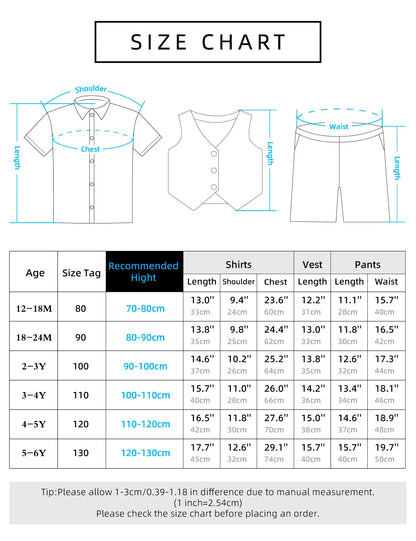 Baby Boy Clothes Toddler Wedding Suit Set Kids Birthday Party Outfit Gemtleman Formal Short Sleeve Cotton Clothing Set 3PCS