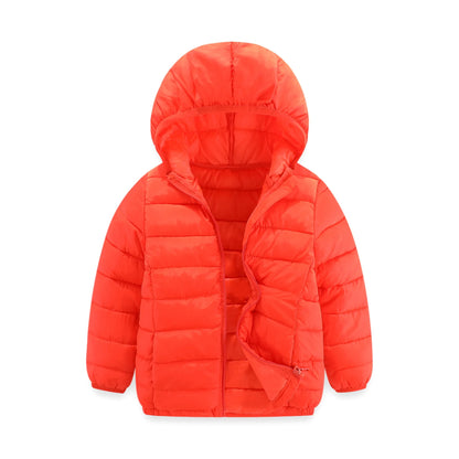 Children 4-12 years old down cotton jacket clothes for boys girls cotton padded clothes kids fleece hooded coats