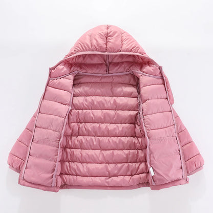 Children 4-12 years old down cotton jacket clothes for boys girls cotton padded clothes kids fleece hooded coats