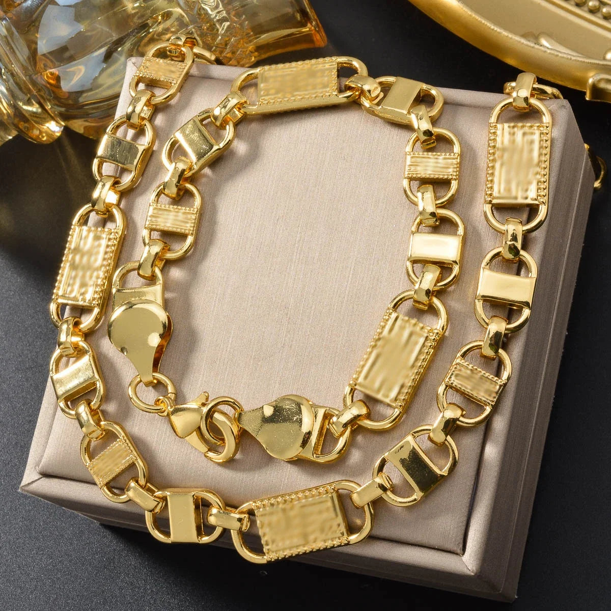 ZEADear 2024 New Jewelry Sets Good Quality Necklace Men Bracelet Women Gold Color Chains Links Female Party Gift for Friends
