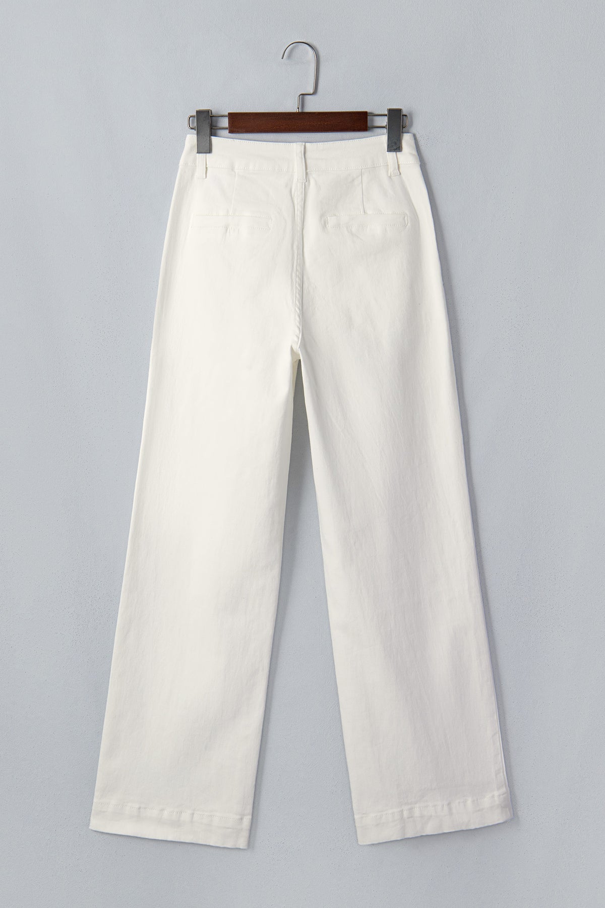 Yellow Solid Color Scalloped Patch Pocket Shift Jeans